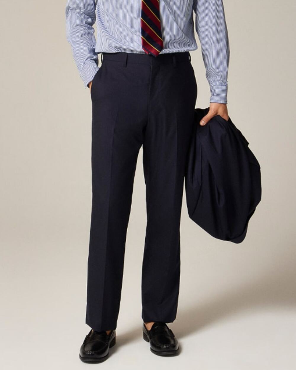 J.CREW Mens Crosby Classic-Fit Suit Pants 36x34 Navy Blue Italian Wool BM135 NWT